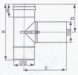 Патрубок к газоходу (тройник) 90град. для низких температур при диаметре до 200 со штыковым запором